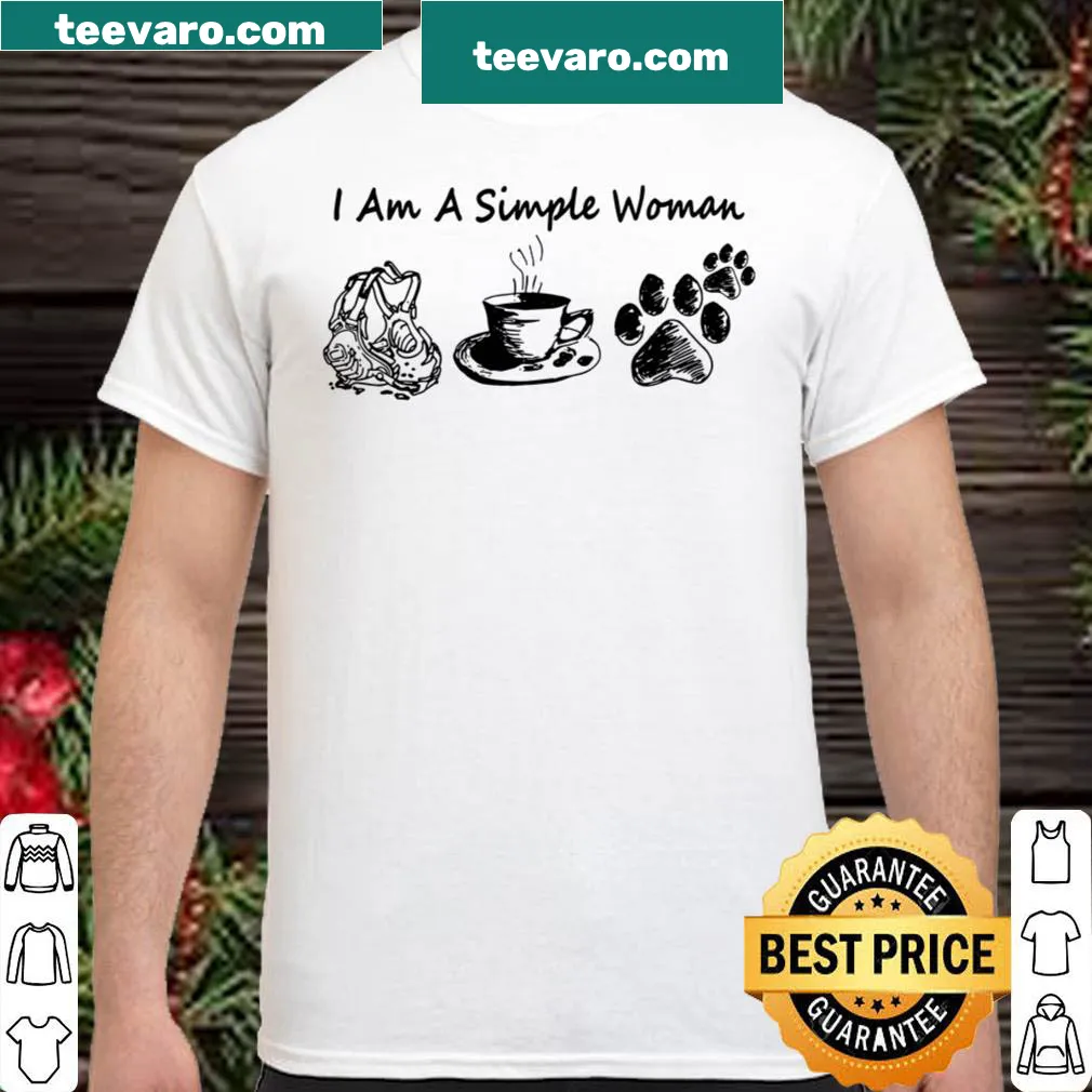 Wholesome shirt with 'I Am A Simple Woman I Like Coffee And Dogs.'