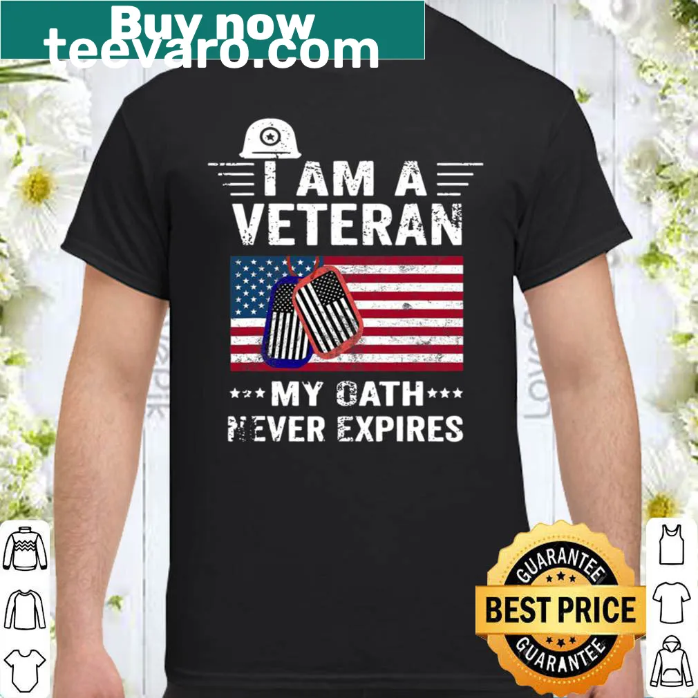 Patriotic veteran T-shirt with oath message