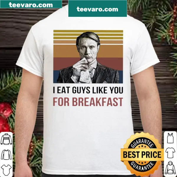 Vintage t-shirt featuring the phrase 'I Eat Guys Like You For Breakfast' in playful typography