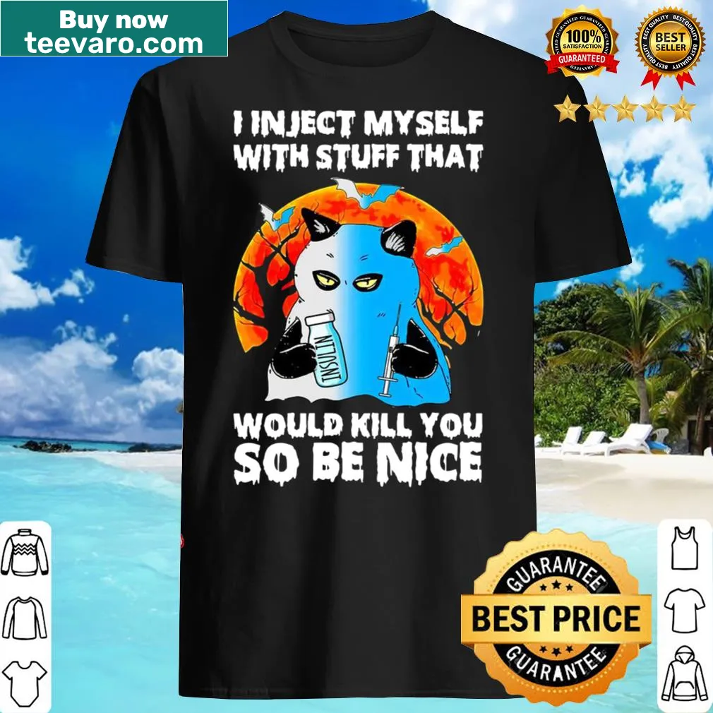 Provocative text graphic about self-injection on a T-shirt