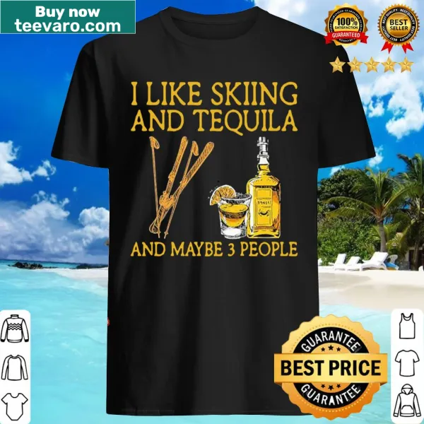 Playful tee featuring 'I Like Skiing And Tequila' text