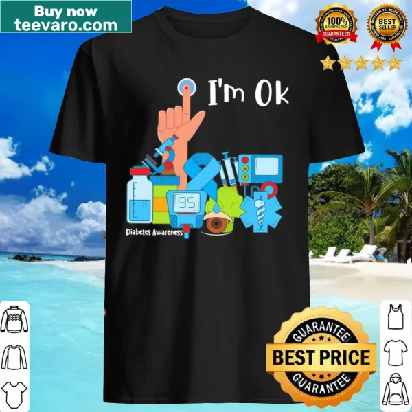 Nurse awareness shirt featuring I’m OK Vaccinated graphic.