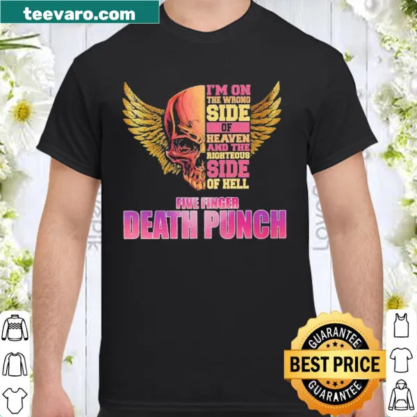 Bold Five Finger Death Punch shirt with impactful lyrics
