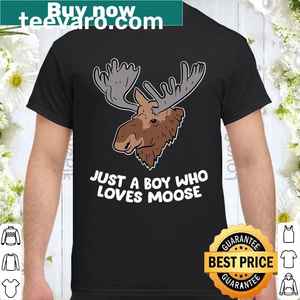 Cartoon moose graphic T-shirt celebrating love for moose.