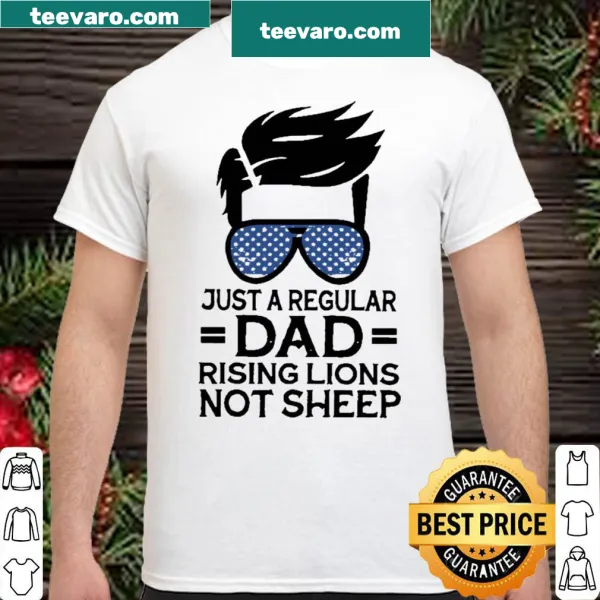 Shirt with phrase about raising lions not sheep, designed for dads