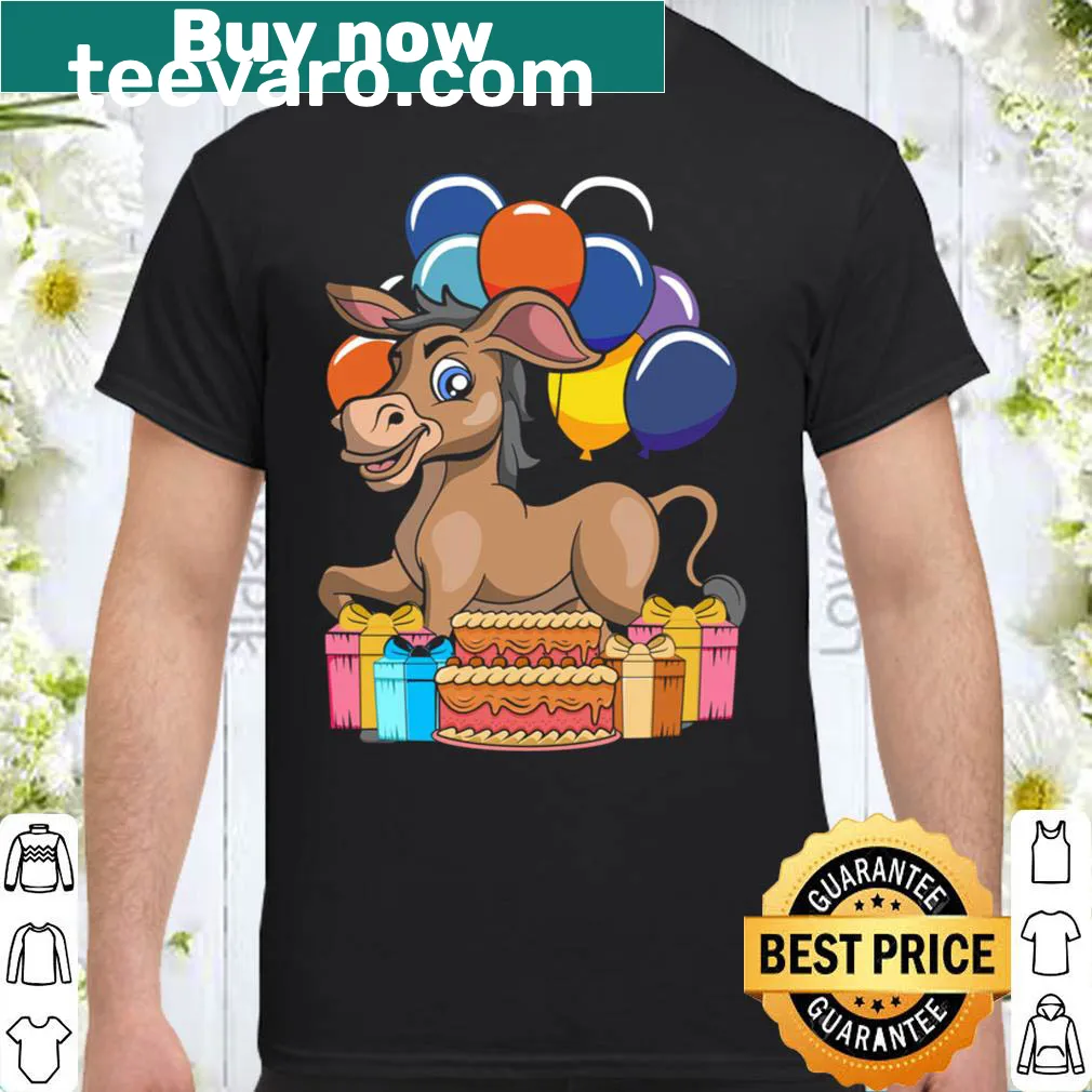 Cute donkey graphic on a kids birthday shirt
