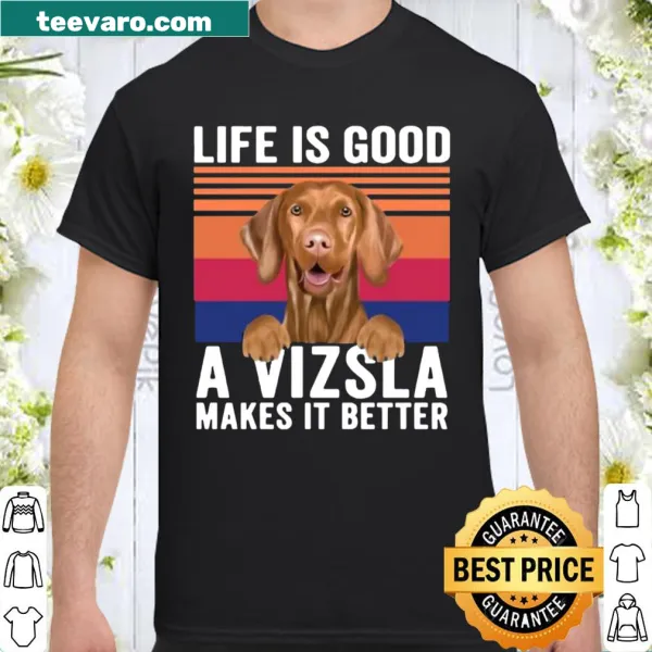 Vintage graphic celebrating the bond with a Vizsla dog