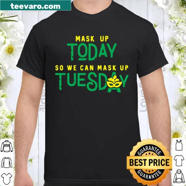 Text-based graphic promoting mask-wearing on a T-shirt