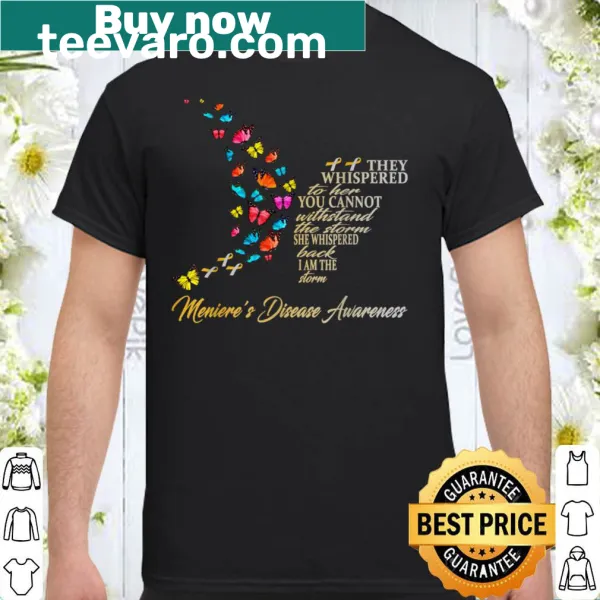 Empowering t-shirt with 'Meniere's Disease Warrior' text for awareness.