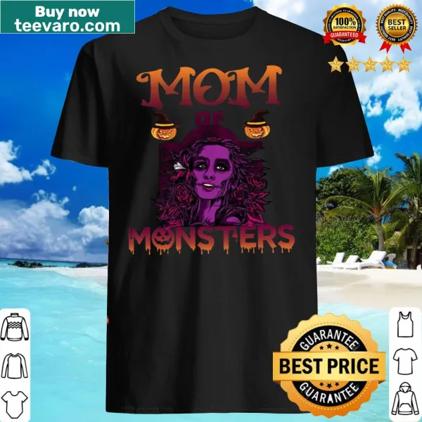 T-shirt for moms featuring the phrase 'Mom of Monsters'