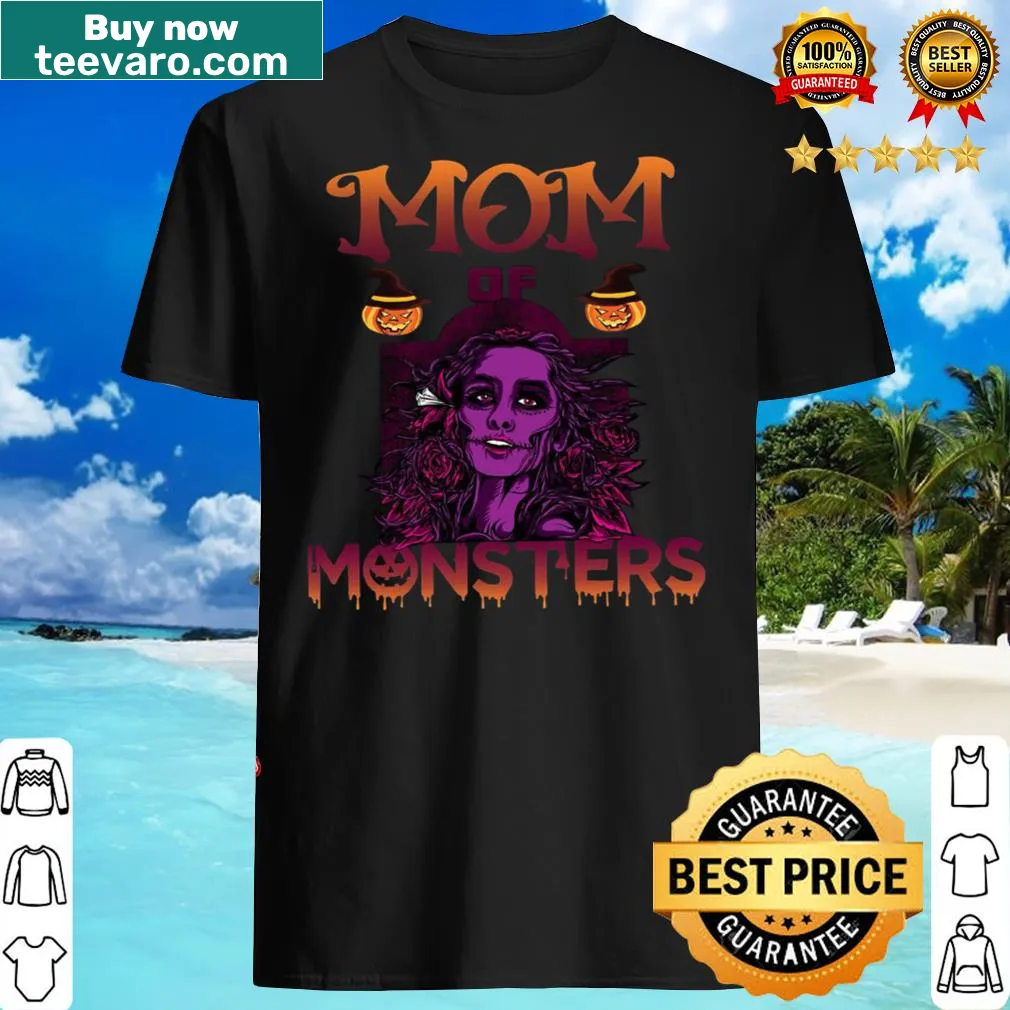 T-shirt for moms featuring the phrase 'Mom of Monsters'
