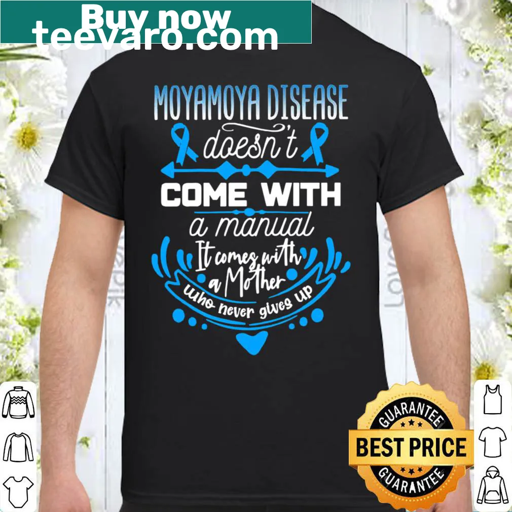 Awareness shirt for Moyamoya disease with informative text