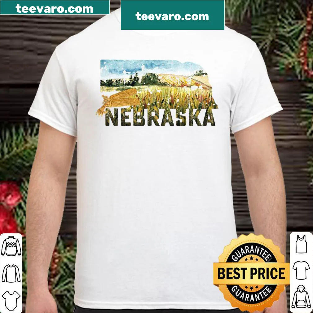 Patriotic shirt featuring the word 'Nebraska' in bold text