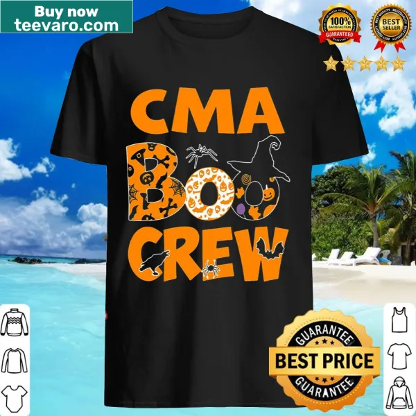 Nurse Halloween t-shirt with 'Cma Boo Crew' graphic