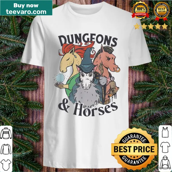Shirt with whimsical 'Dungeons And Horses' text