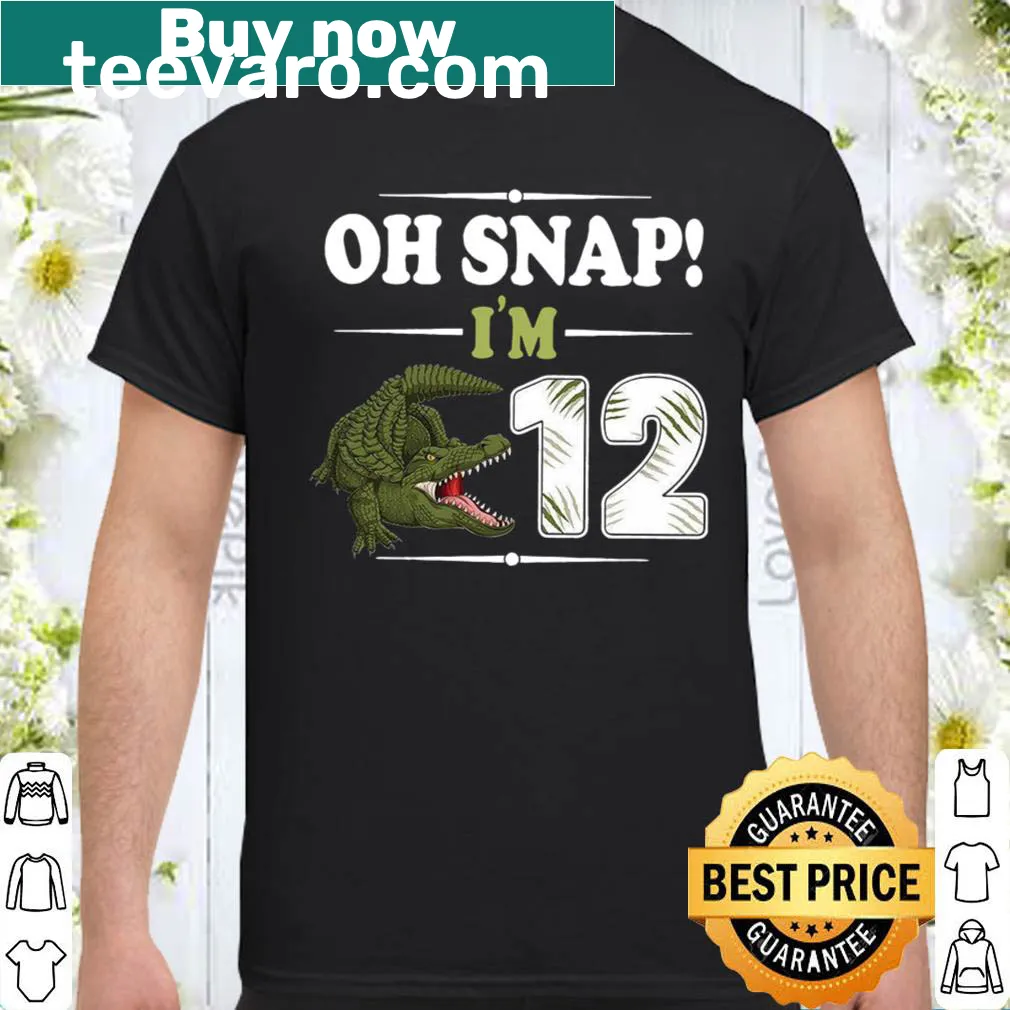 Fun typography shirt reading 'Oh Snap I'm 12' for kids
