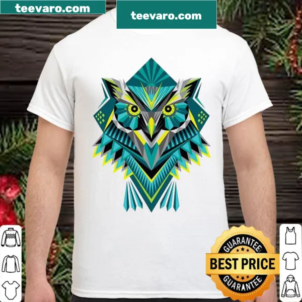 Whimsical owl illustration on a casual shirt