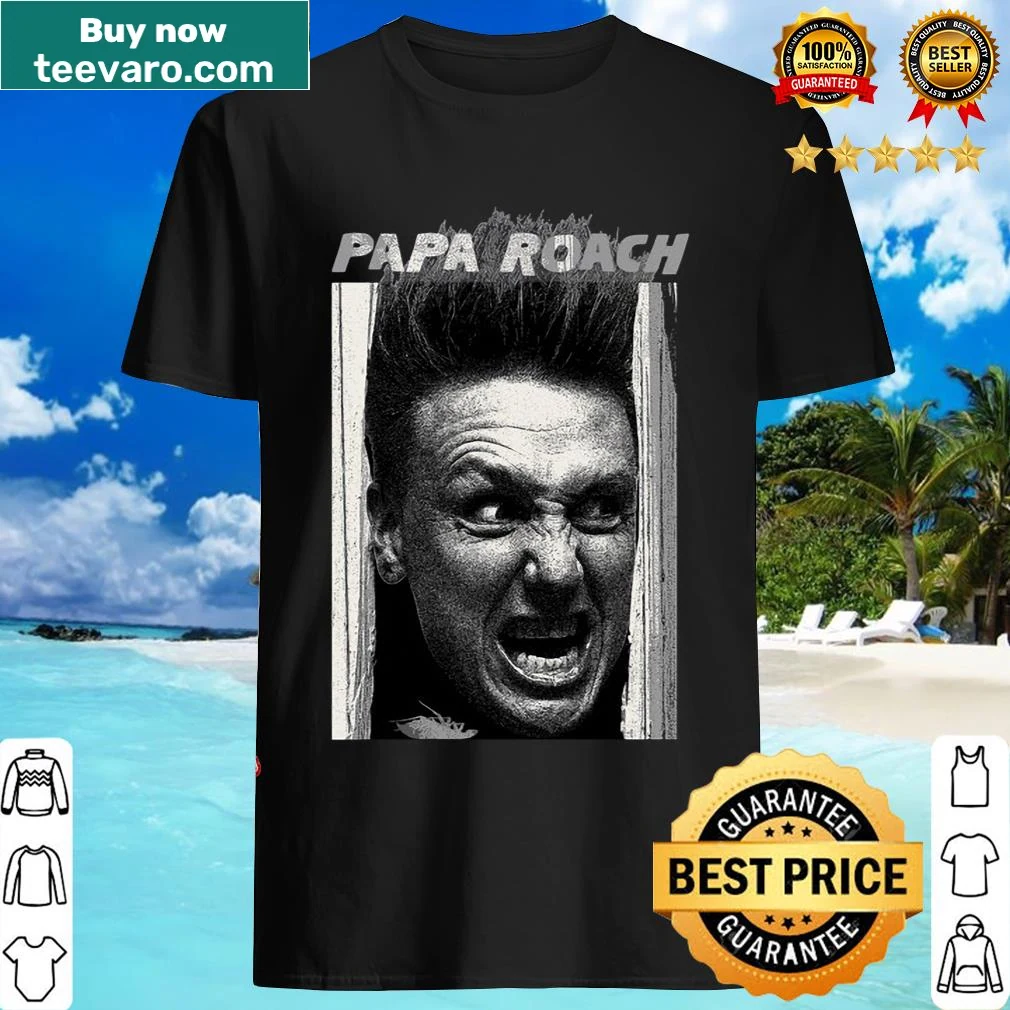 Official Papa Roach t-shirt featuring an illustration of Jacoby Shaddix