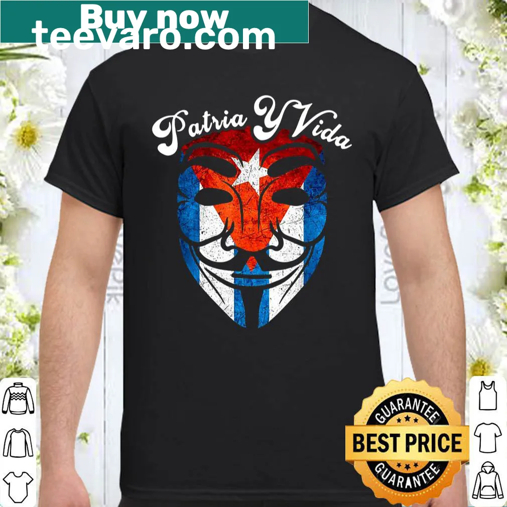 Cuba flag shirt with 'Patria Y Vida' message for freedom