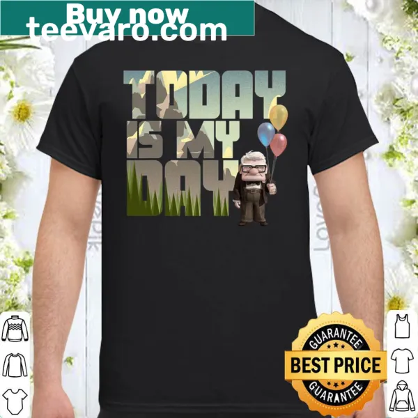 Typography shirt featuring Carl from Up with 'Today Is My Day'