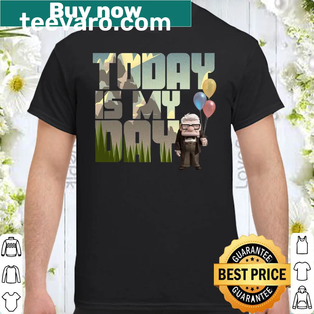 Typography shirt featuring Carl from Up with 'Today Is My Day'