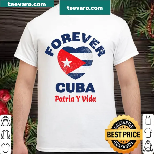 Cuban flag design with Patria Y Vida text on a women's shirt