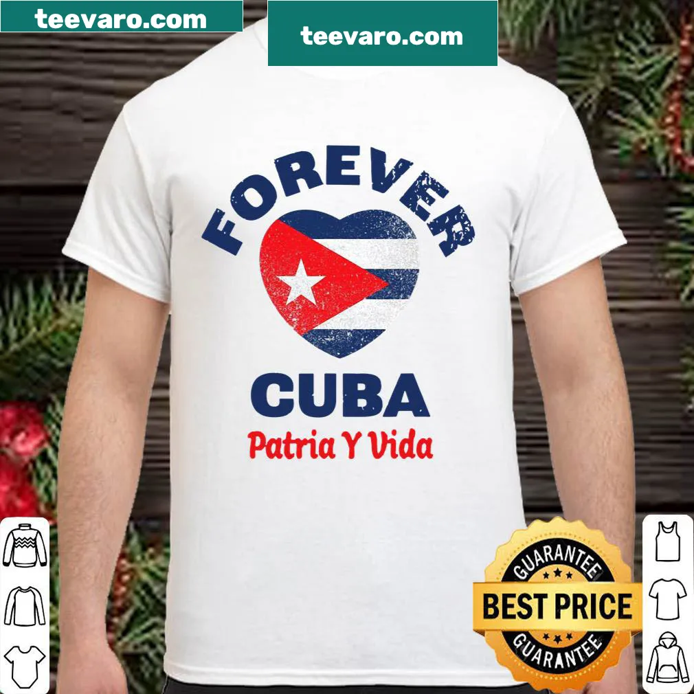 Cuban flag design with Patria Y Vida text on a women's shirt