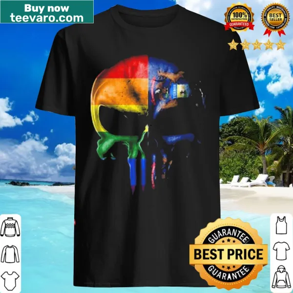 Punisher skull t-shirt with LGBT rainbow and Michigan theme