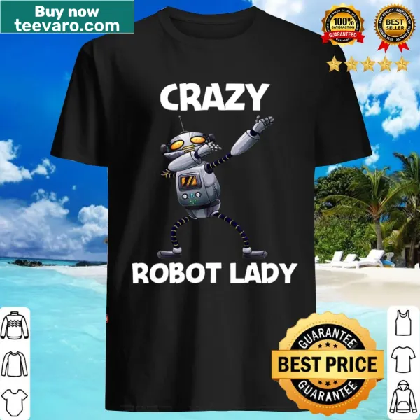 Whimsical robot lady T-shirt with humorous design