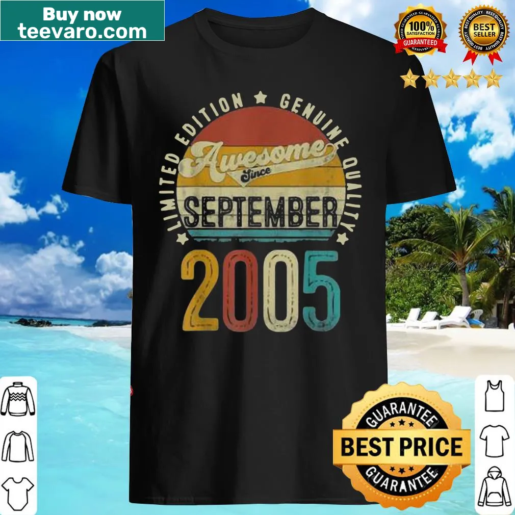 Vintage-style T-shirt commemorating September 2005 with a nostalgic design.