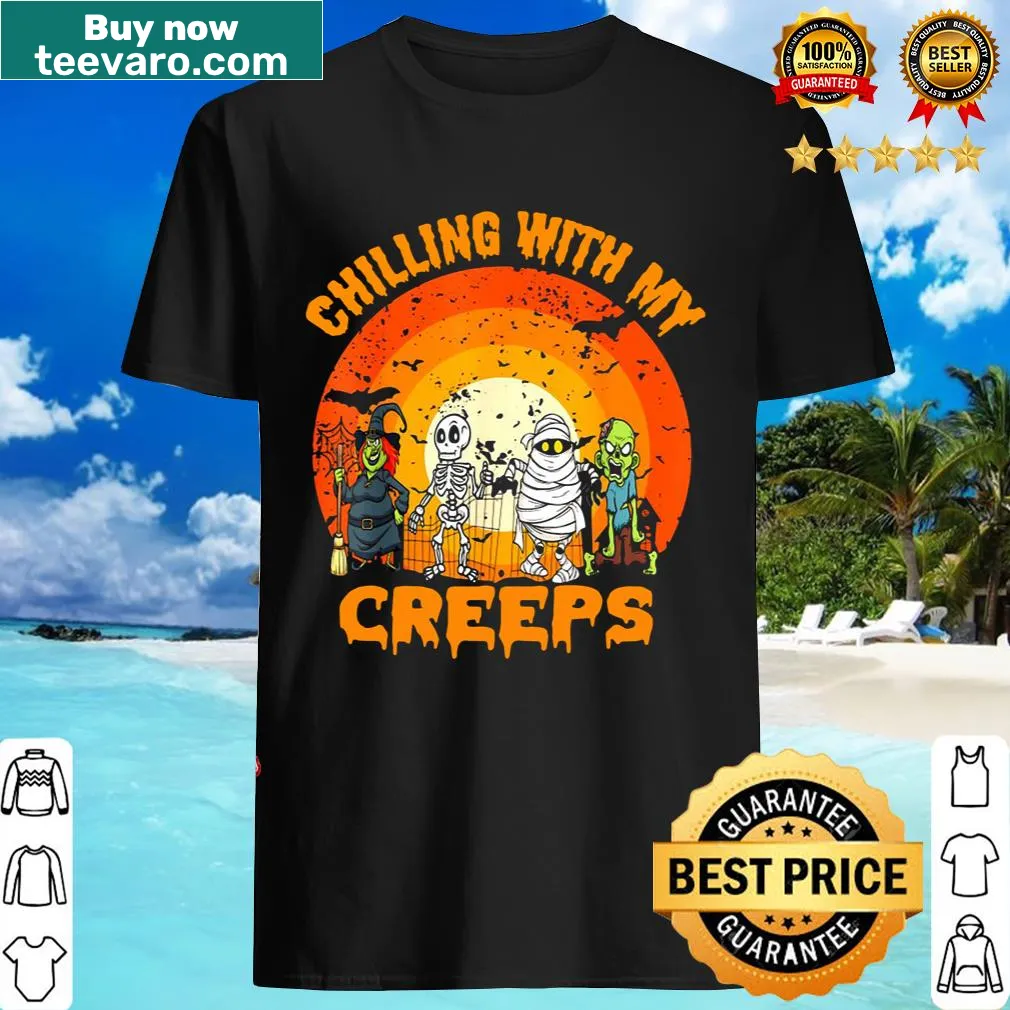 Funny skeleton Halloween t-shirt with chilling skeletons graphic