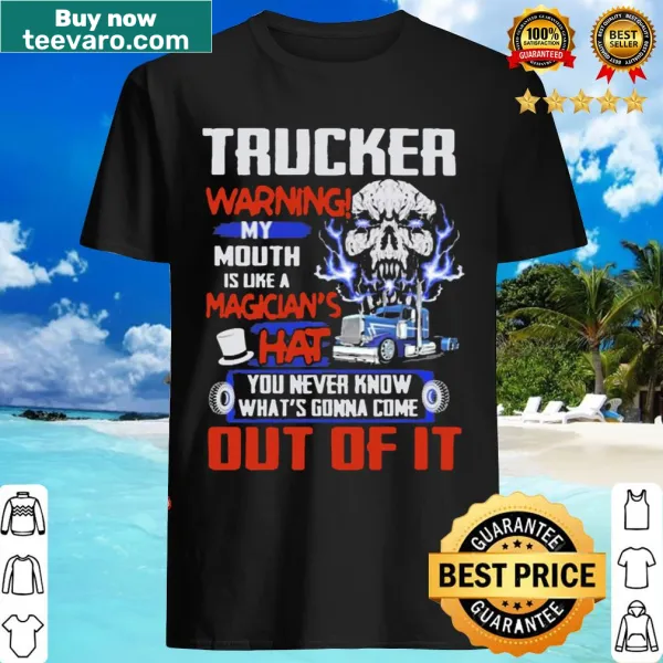 Edgy t-shirt featuring a skull and the phrase about unexpected words