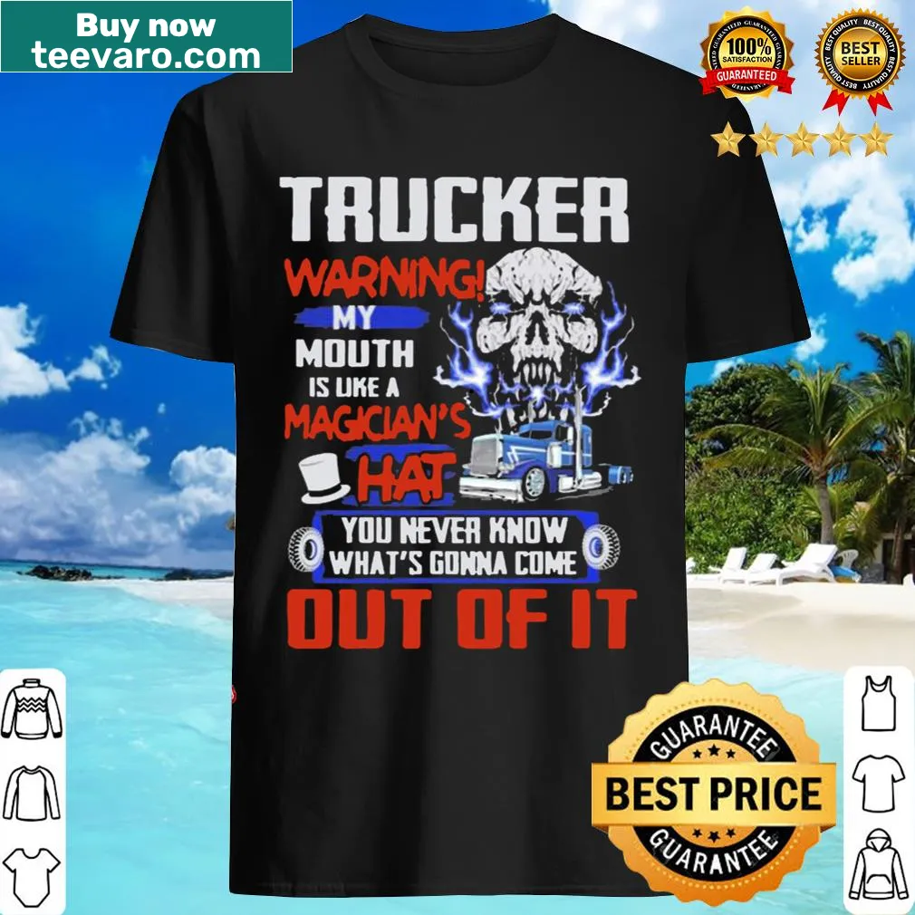 Edgy t-shirt featuring a skull and the phrase about unexpected words