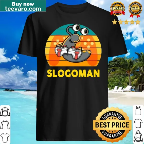 Vintage distressed Slogoman logo on a classic t-shirt.