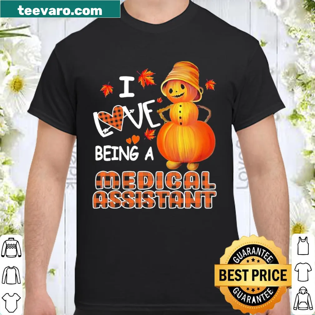Heartwarming shirt featuring a snowman and pumpkin for medical assistants