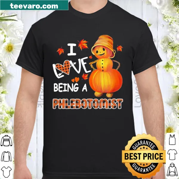 Phlebotomist shirt with snowman and pumpkin graphics for Thanksgiving