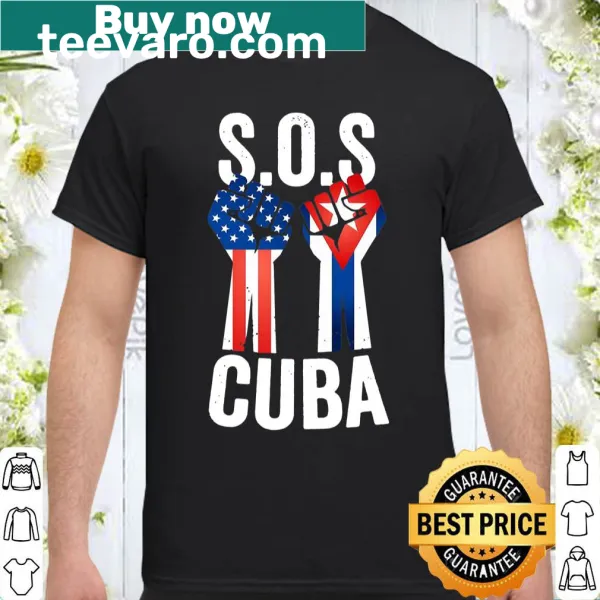 Fist graphic shirt featuring Cuban and American flags with bold messages
