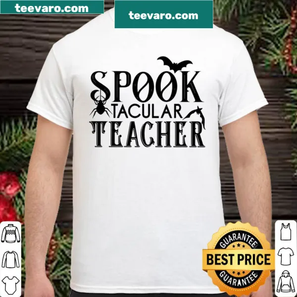 Humorous teacher shirt with Halloween theme and playful graphics