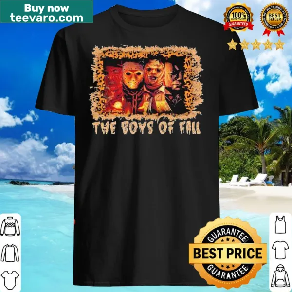Halloween t-shirt featuring Pennywise, Michael Myers, and Jason characters