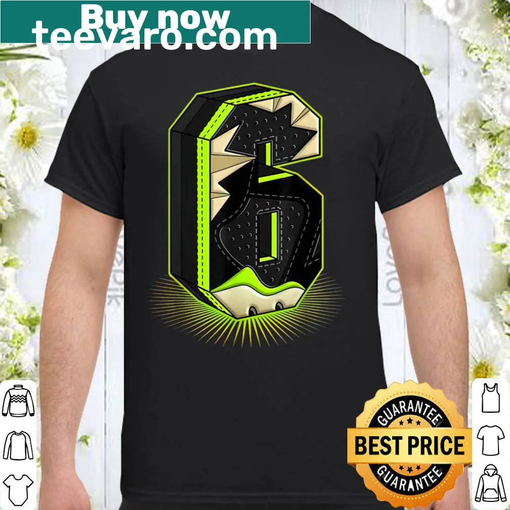 Graphic tee featuring the number six design inspired by Jordan 6