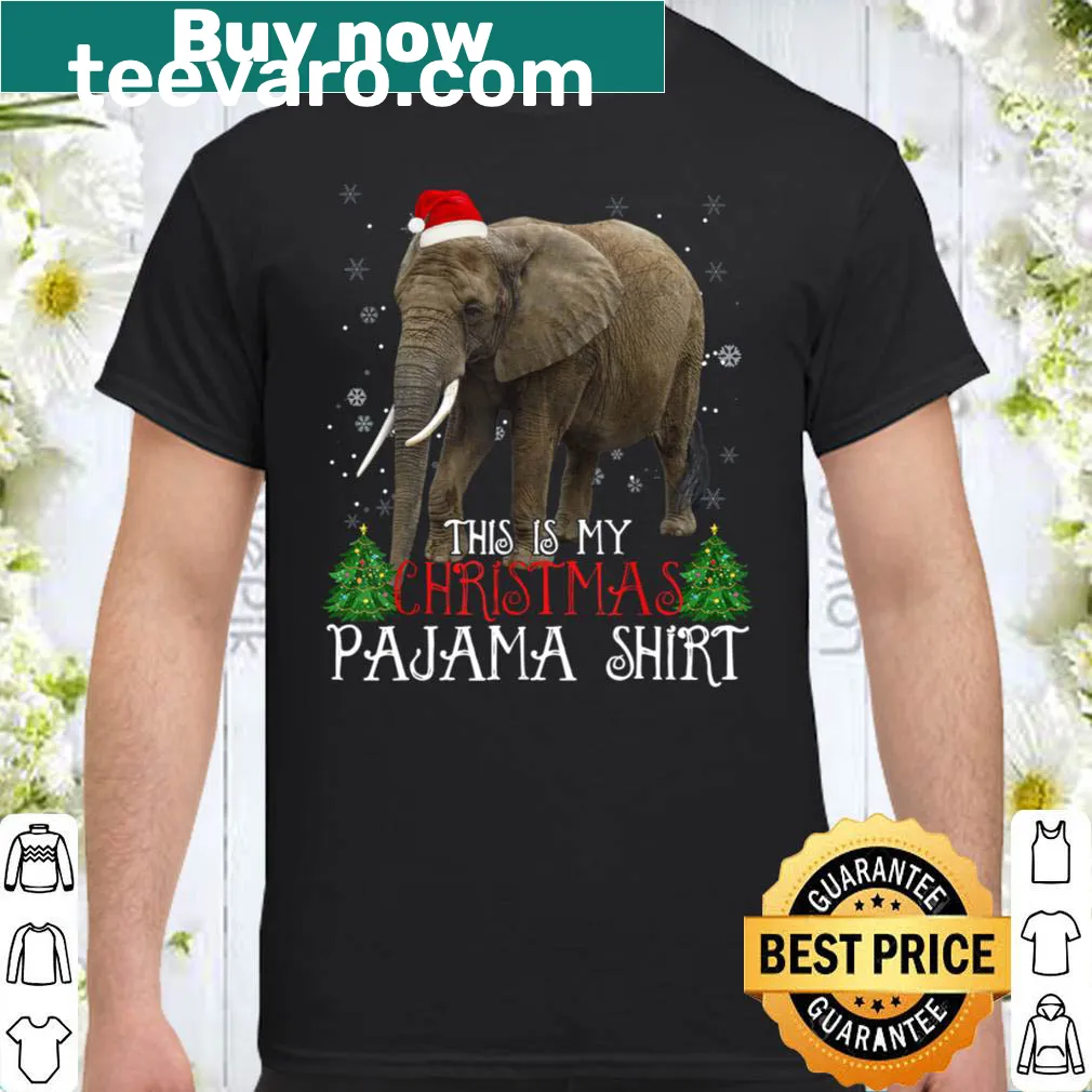 Christmas pajama shirt with elephant and lights illustration