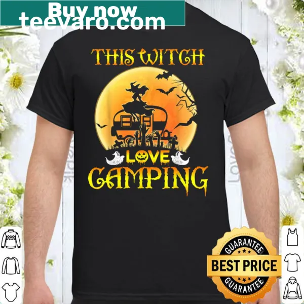 Cute Halloween shirt with witch and camping theme