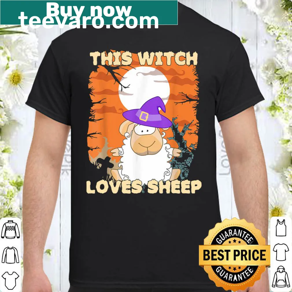 Cute witch and sheep design for Halloween