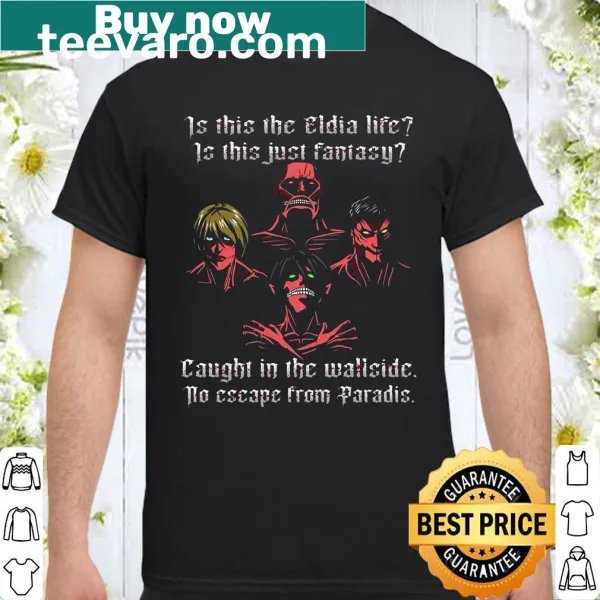 Typographic shirt featuring 'Official Titan' and a fantastical design