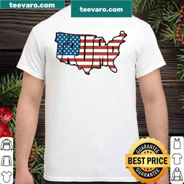 Illustrated shirt with Trump map integrated with American flag