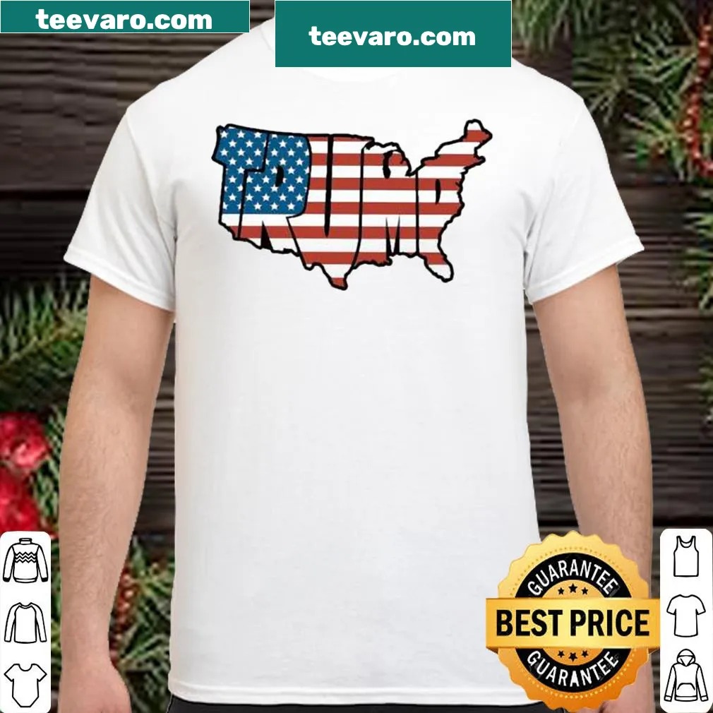 Illustrated shirt with Trump map integrated with American flag