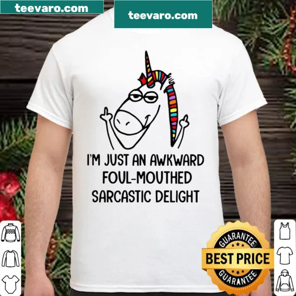Playful unicorn graphic with sarcastic text on a shirt
