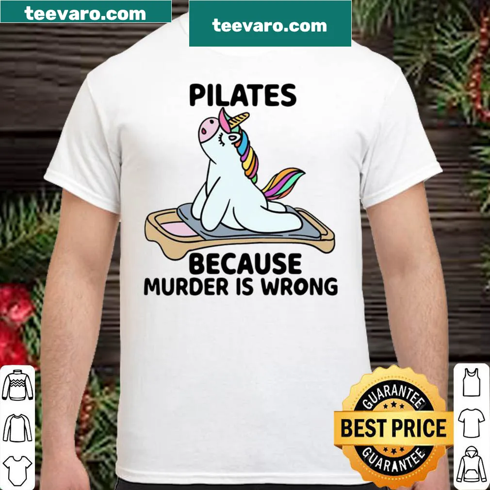 Whimsical shirt featuring a unicorn doing Pilates with a humorous phrase