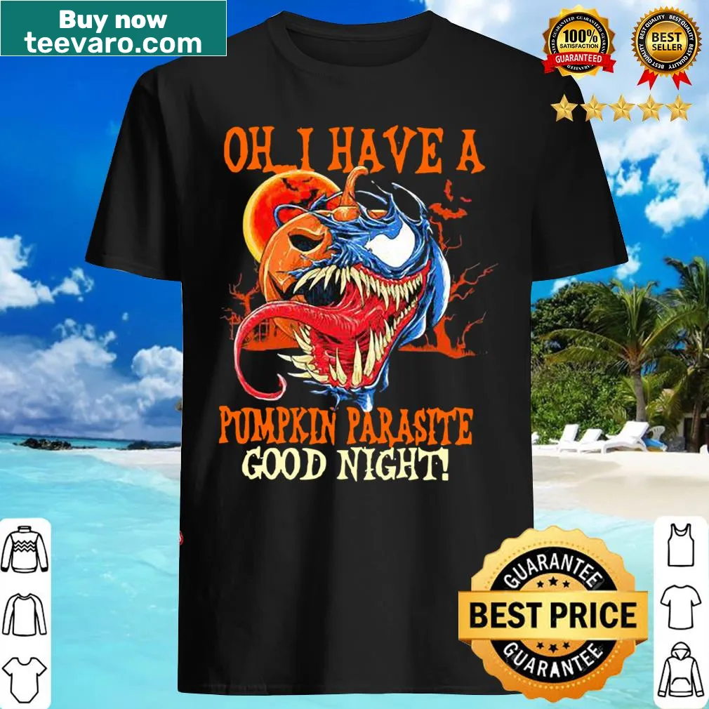 Vintage-styled Halloween t-shirt with pumpkin and Venom-themed text