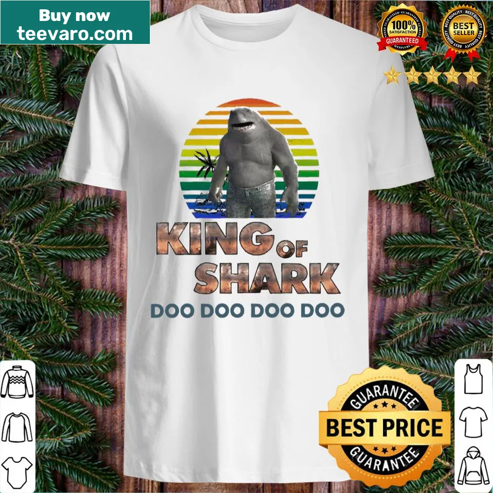 Vintage shirt with playful text 'King of Shark Doo Doo Doo Doo'